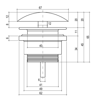 Донный клапан для раковины Salini S-Sense 16621WG D 601 белый глянцевый